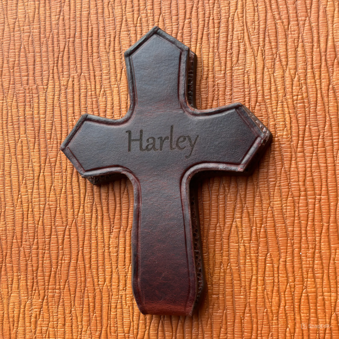 Leauni Cross Bookmark/Money Clip Grain Leather Personalized Engraved Leauni