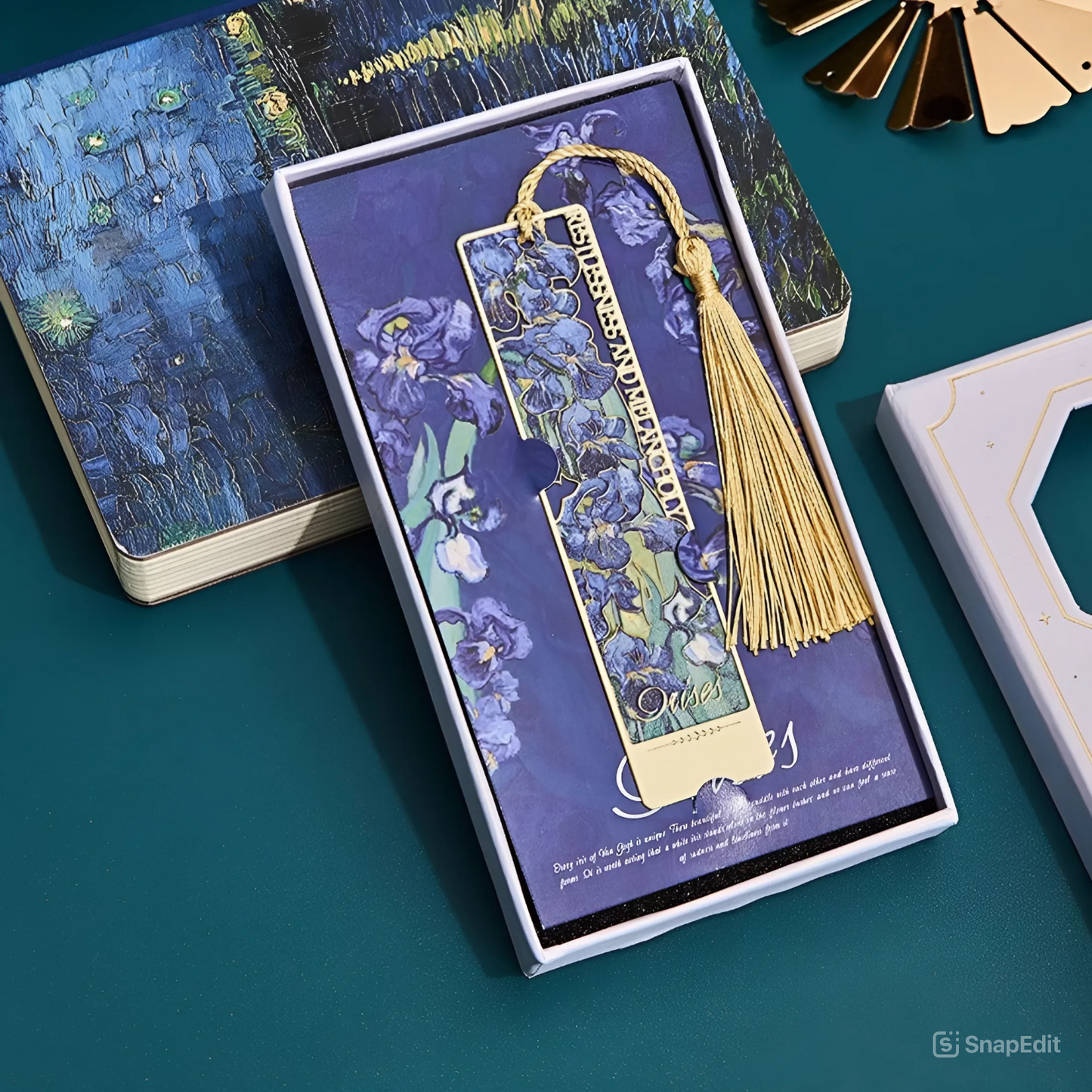 Leauni Flower Metal Exquisite Bookmark With Tassel Painting Gifts for Book Lovers Leauni