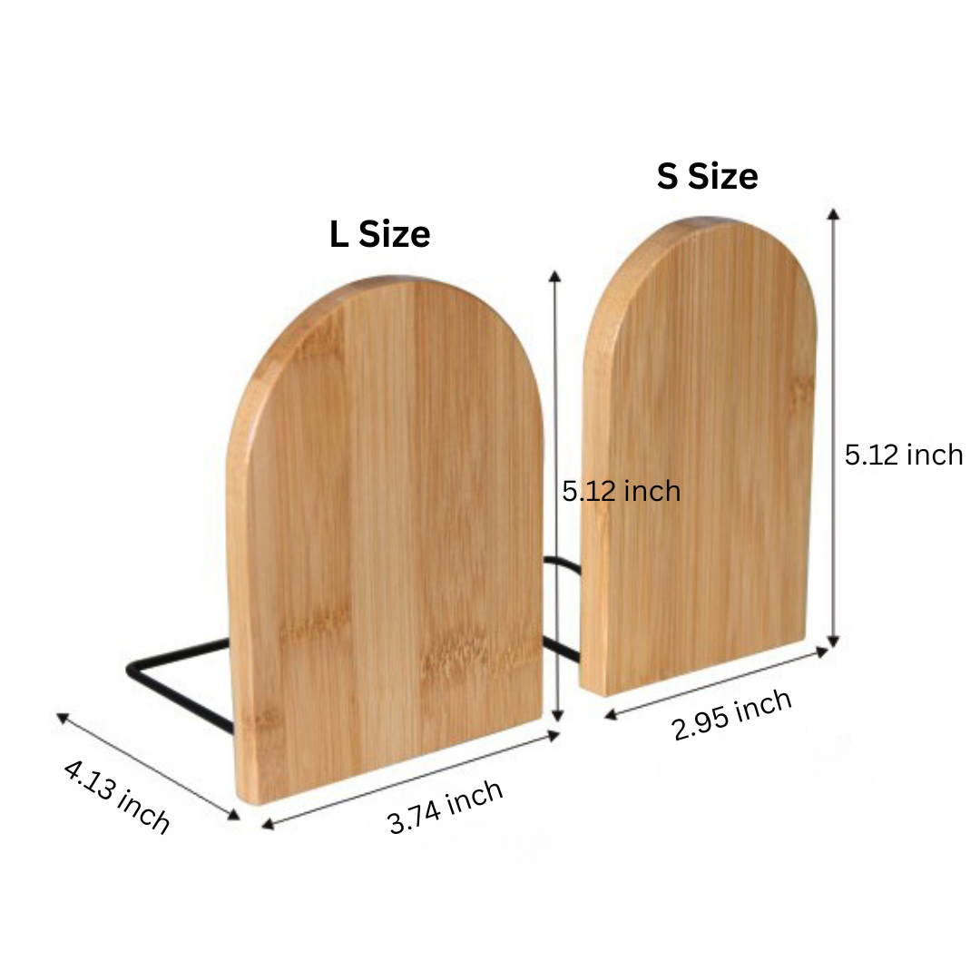Leauni Natural Bamboo Bookends Stand Simple Desk Non-slip Book Holder Leauni