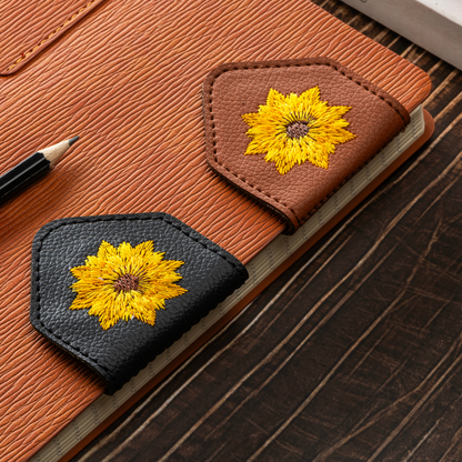 Leauni Personalized Embroidery Magnetic Leather Bookmark (Best Gift For Book Lover)