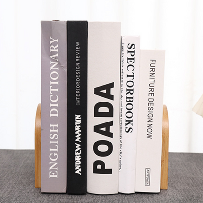 Leauni Natural Bamboo Bookends Stand Simple Desk Non-slip Book Holder Leauni