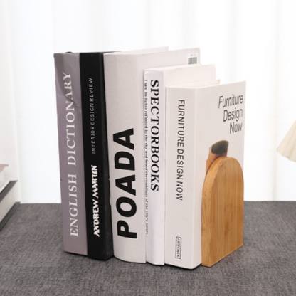 Leauni Natural Bamboo Bookends Stand Simple Desk Non-slip Book Holder Leauni