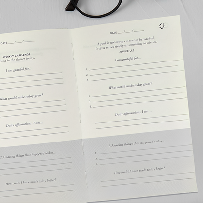 Leauni PU Leather A5 Gratitude Journal Reflection Notebook Leauni