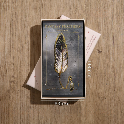 Leauni Vintage Feather Bronzing Metal Bookmark With Metal Chain Pendant Leauni