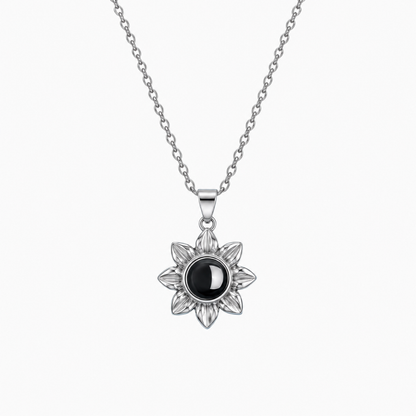 Personalized Photo Projection Necklace Sunflower Custom Gift