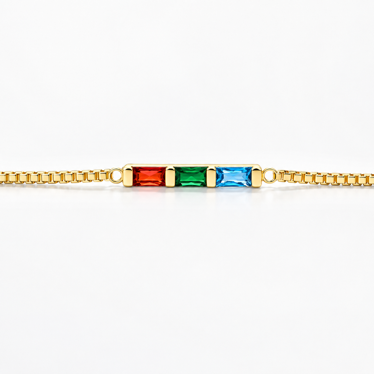 Personalized Baguette Birthstone Bracelet Best Gift for Family