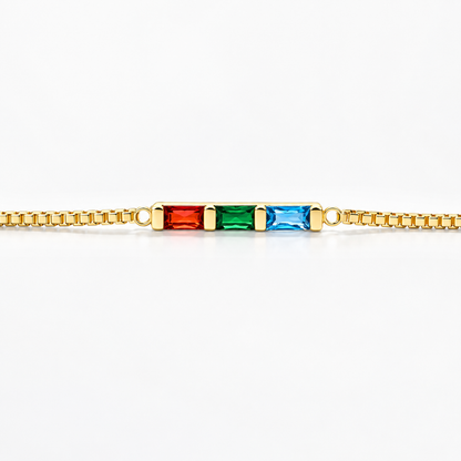 Personalized Baguette Birthstone Bracelet Best Gift for Family