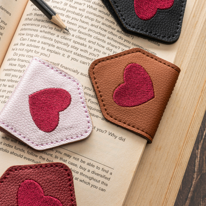 Leauni Personalized Embroidery Magnetic Leather Bookmark (Best Gift For Book Lover)