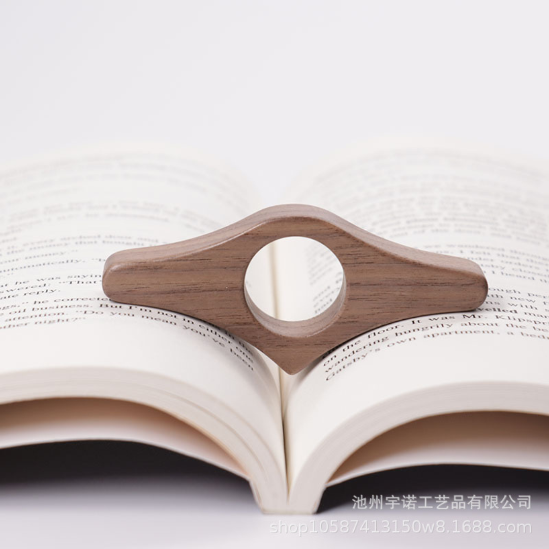 Leauni Wooden Thumb One-Hand Ergonomic Design Reading Book Page Holder Leauni