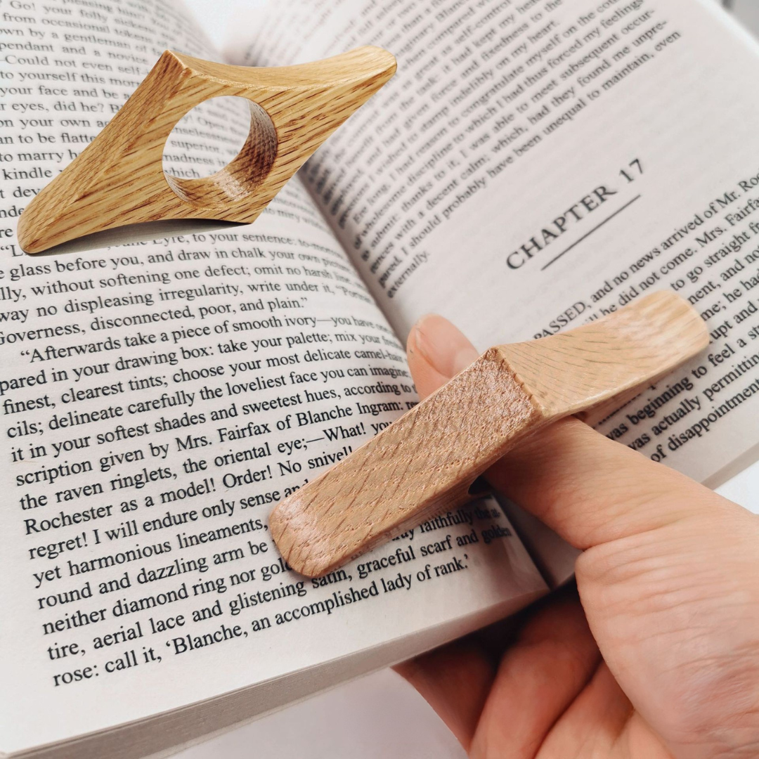 Leauni Wooden Thumb One-Hand Ergonomic Design Reading Book Page Holder Leauni