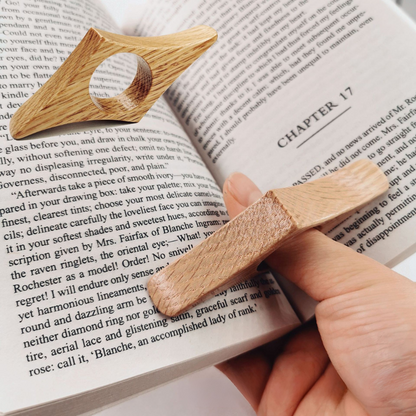 Leauni Wooden Thumb One-Hand Ergonomic Design Reading Book Page Holder Leauni