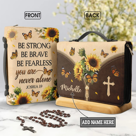 Leauni Personalized " Be Strong Be Brave Be Fearless" Bible Cover Case Leauni