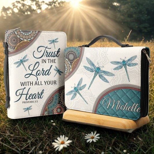 Leauni Personalized " Trust In The Lord With All Your Heart" Bible Cover Case Leauni