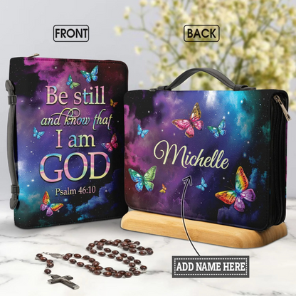 Leauni Personalized " Be Still and Know That I am God " Bible Cover Case Leauni