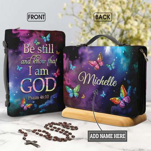 Leauni Personalized " Be Still and Know That I am God " Bible Cover Case Leauni
