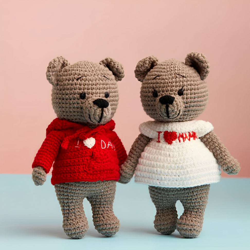 Leauni Carter & Bella The Bear Couple Crochet Stuffed Animal