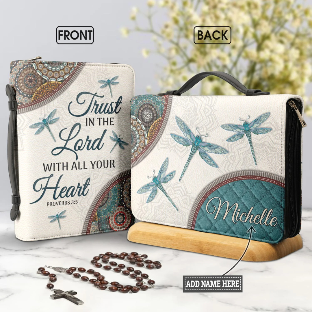 Leauni Personalized " Trust In The Lord With All Your Heart" Bible Cover Case Leauni