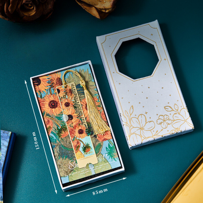 Leauni Flower Metal Exquisite Bookmark With Tassel Painting Gifts for Book Lovers Leauni