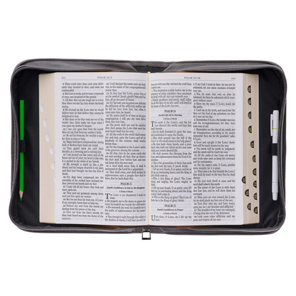 Leauni Personalized Faux Leather Bible Cover Case " The Lord is My Strength and My Shield" Leauni