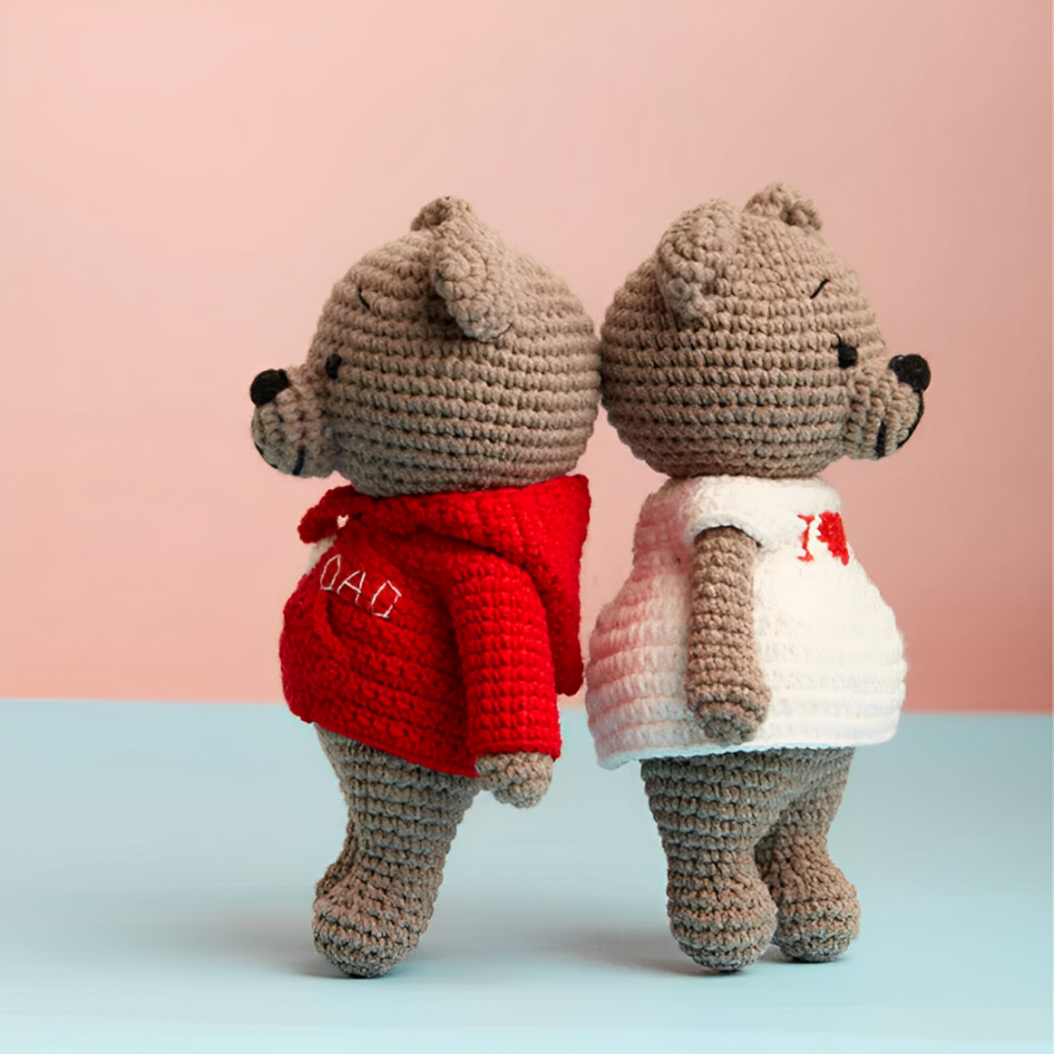 Leauni Carter & Bella The Bear Couple Crochet Stuffed Animal