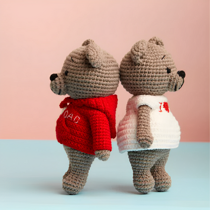 Leauni Carter & Bella The Bear Couple Crochet Stuffed Animal