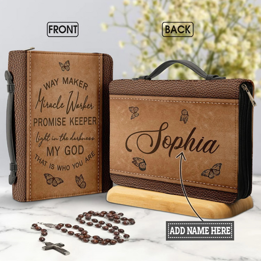 Leauni Personalized " Way Maker Miracle Worker" Bible Cover Case Leauni