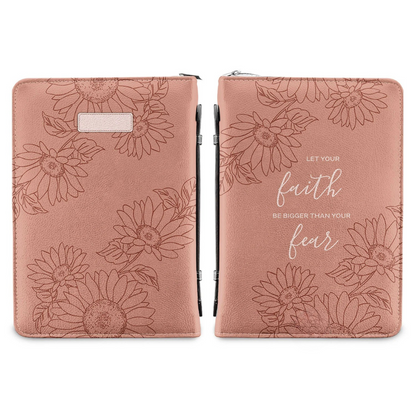 Leauni Personalized " Let Your Faith Be Bigger Than Your Fear" Bible Cover Case Leauni