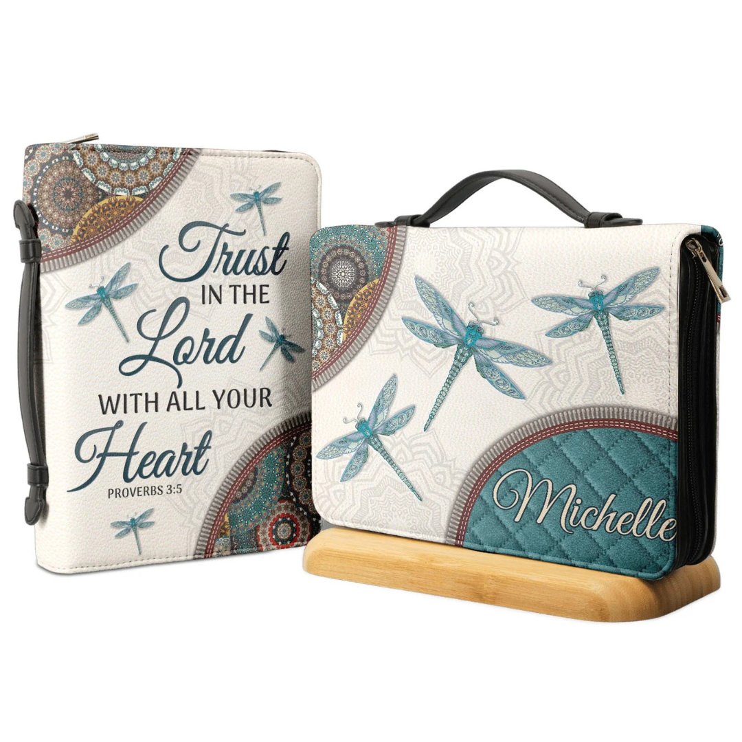 Leauni Personalized " Trust In The Lord With All Your Heart" Bible Cover Case Leauni