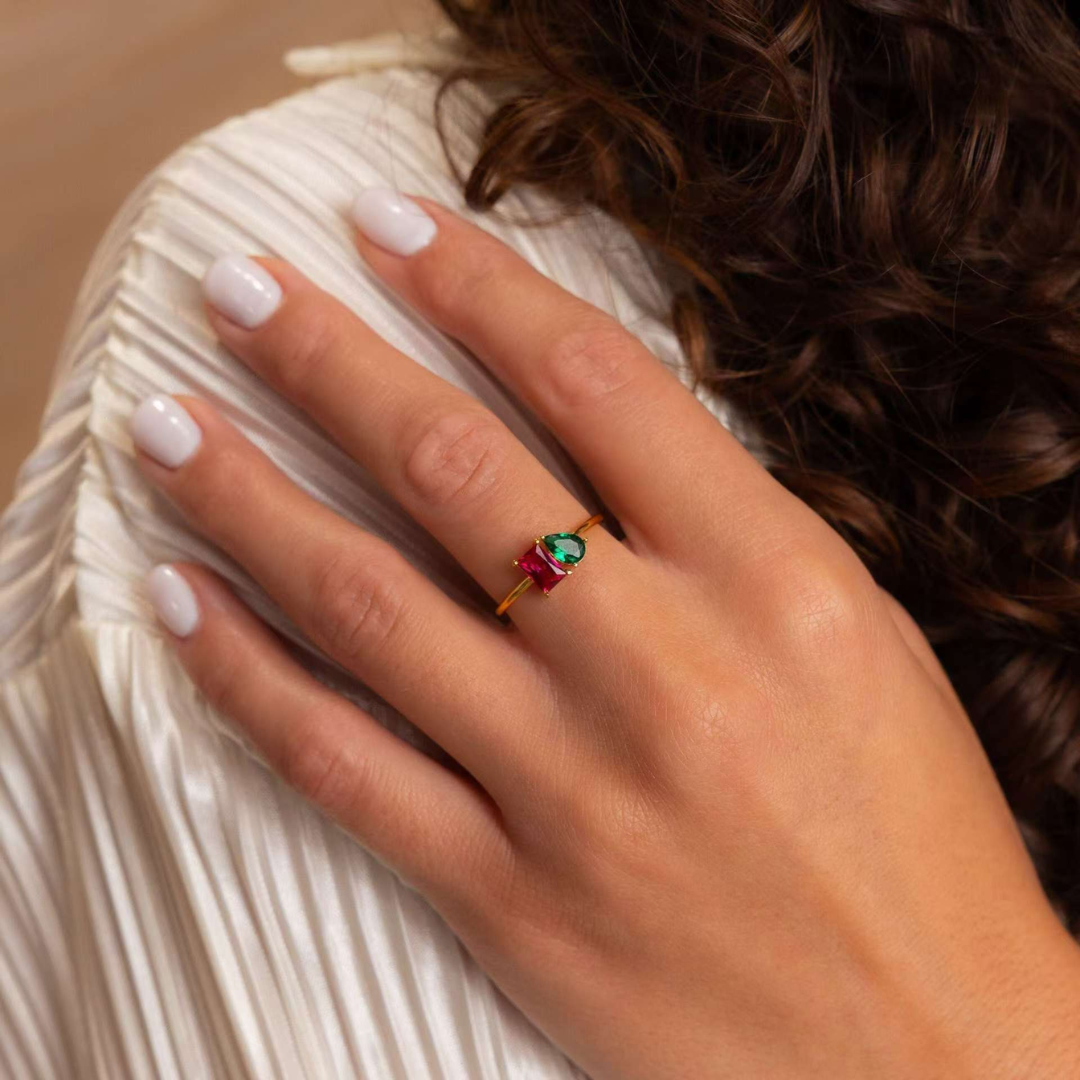 Personalized Toi Et Moi Birthstone Ring