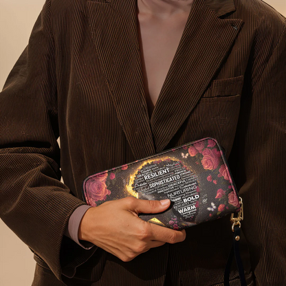 Leauni Premium Leather Long Wallet for Black Queen
