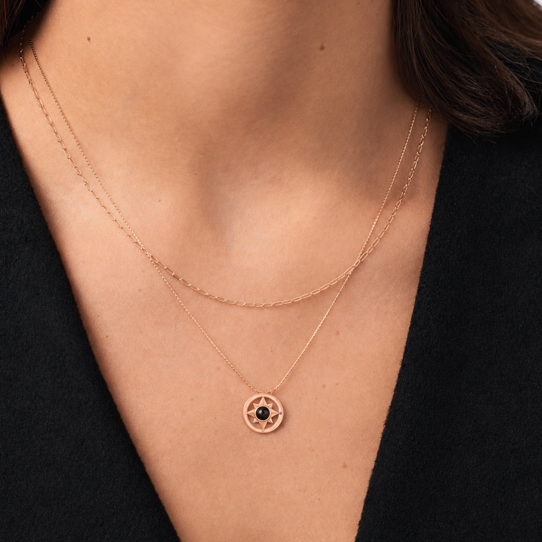 Personalized Photo Projection Necklace Compass Custom Gift
