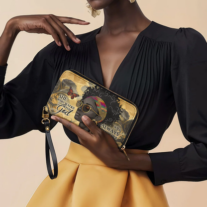 Leauni Portefeuille long en cuir de qualité supérieure pour une Reine noire