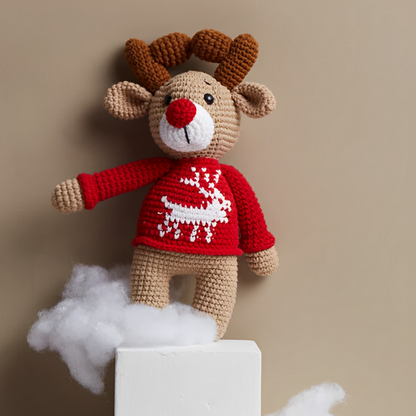 Leauni Rudolph Reindeer Crochet Stuffed Animal