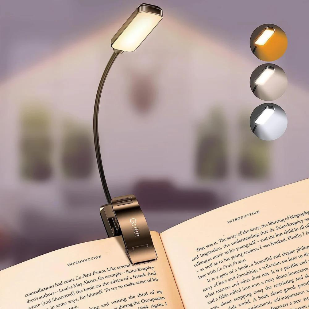 Leauni Clip On Reading Light Portable Eye-protection Rechargeable Book Light