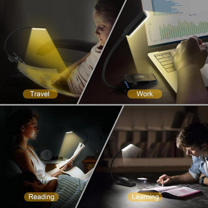 Leauni Clip On Reading Light Portable Eye-protection Rechargeable Book Light