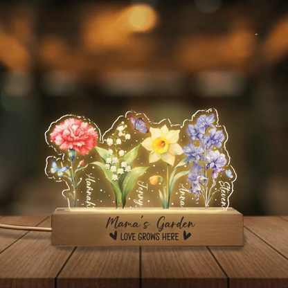 Leauni Custom Birth Month Flowers Mother's Day Night Light Gift Leauni