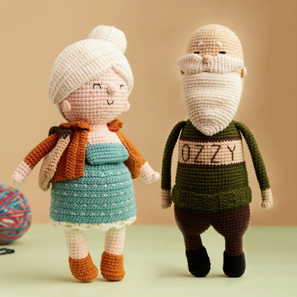 Leauni Mary & Edward The Grandparents Couple Crochet Stuffed Doll