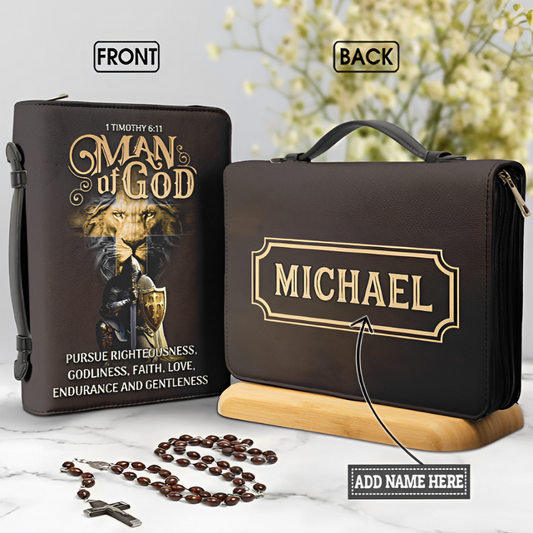 Leauni Lion And Knight "Man Of God" Bible Cover Leauni