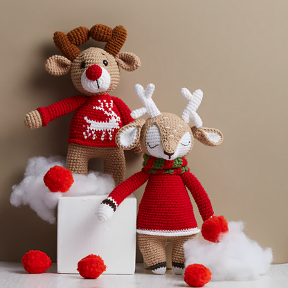 Leauni Rudolph Reindeer Crochet Stuffed Animal