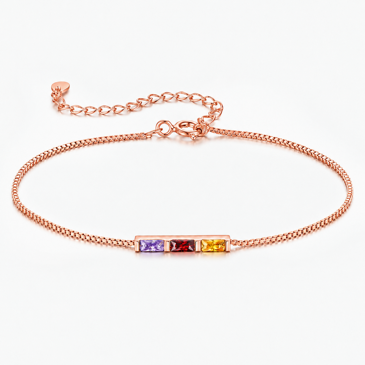 Personalized Baguette Birthstone Bracelet Best Gift for Family