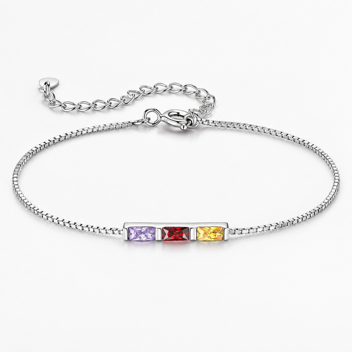 Personalized Baguette Birthstone Bracelet Best Gift for Family