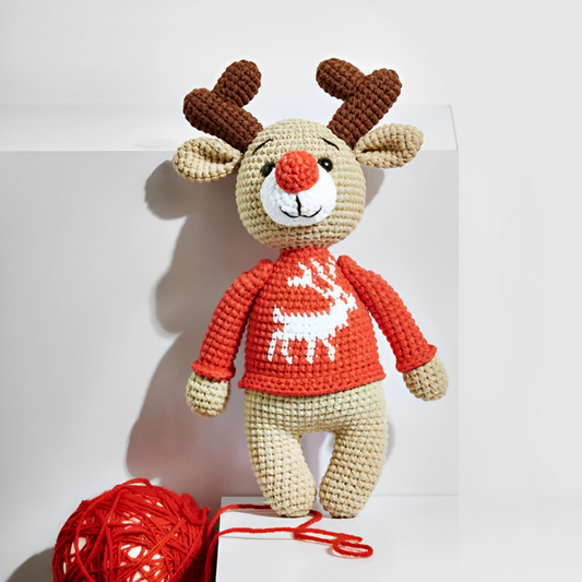 Leauni Rudolph Reindeer Crochet Stuffed Animal