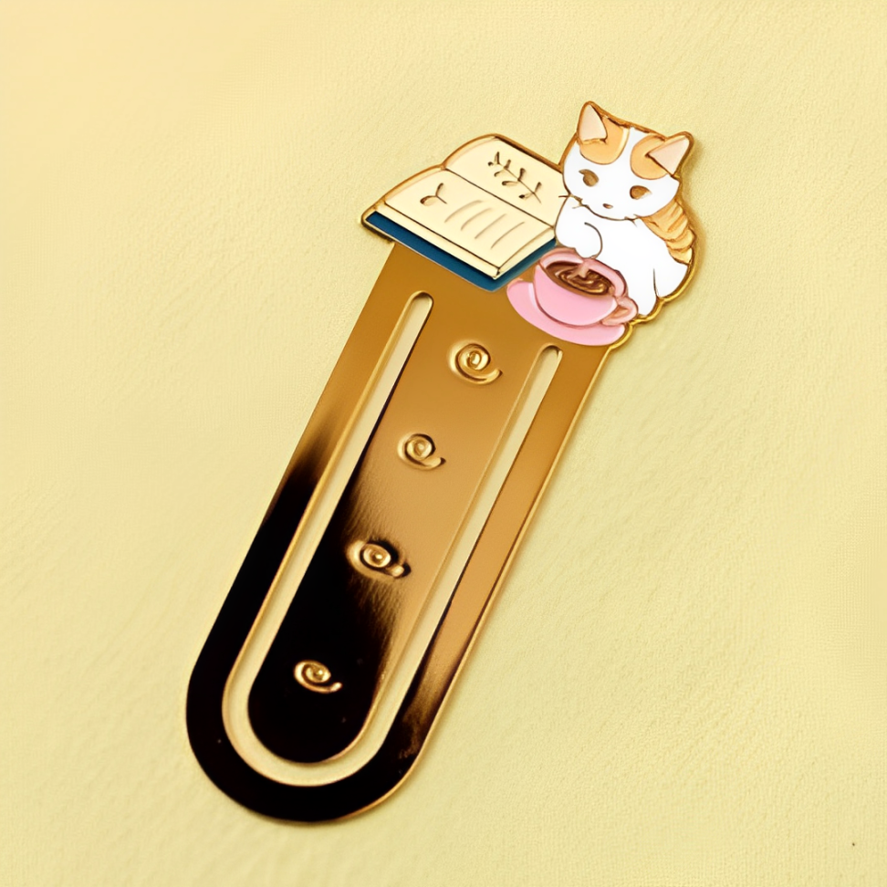 Leauni Metal Cat Bookmark Cute Firm Clip-on Reading Book Charm Leauni