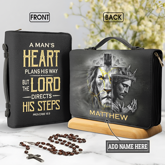 Leauni "A Man's Heart Plans His Way" Bible Cover Leauni
