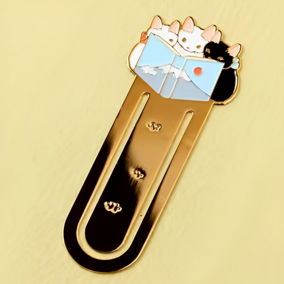 Leauni Metal Cat Bookmark Cute Firm Clip-on Reading Book Charm Leauni