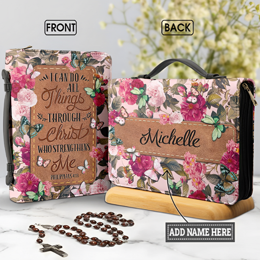 Leauni "I Can Do All Things Through Christ Who Strengthens Me" Bible Cover Leauni