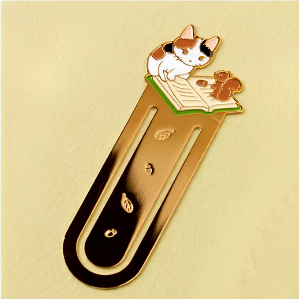 Leauni Metal Cat Bookmark Cute Firm Clip-on Reading Book Charm Leauni