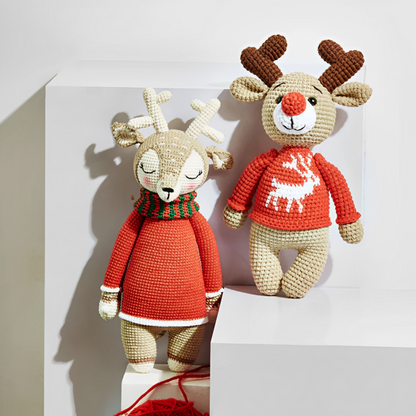 Leauni Rudolph Reindeer Crochet Stuffed Animal