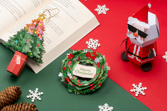 Leauni Christmas Design 3D Pop-up Bookmark - Special Edition - (Best Xmas Gift For Book Lovers) Leauni