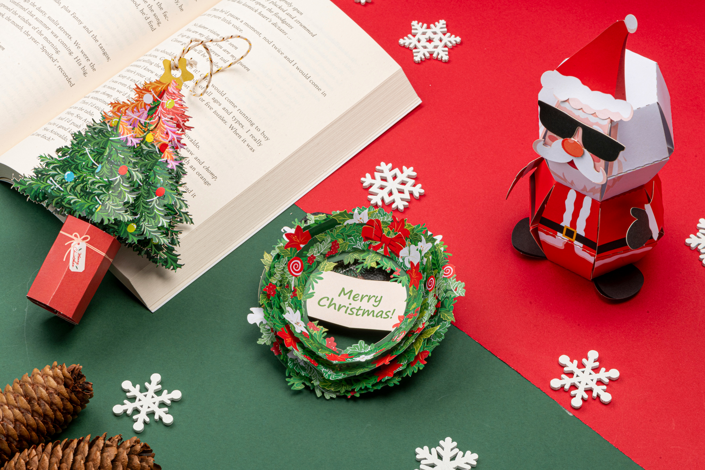 Leauni Christmas Design 3D Pop-up Bookmark - Special Edition - (Best Xmas Gift For Book Lovers)